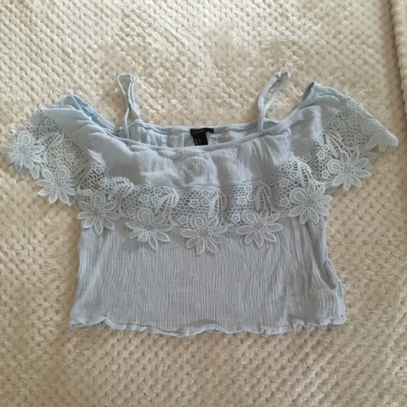 *SOLD* Forever 21 Lacy Off-the-Shoulder Top - Picture 2 of 6